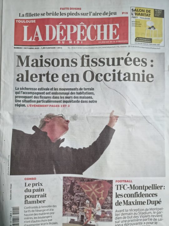 Sécheresse et mouvements de terrain : Alerte en Occitanie, maison avec fissures ou lézardes