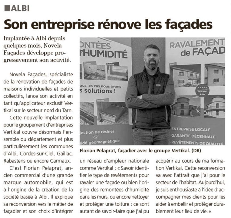 Novela Façades dans L’Echo du Tarn