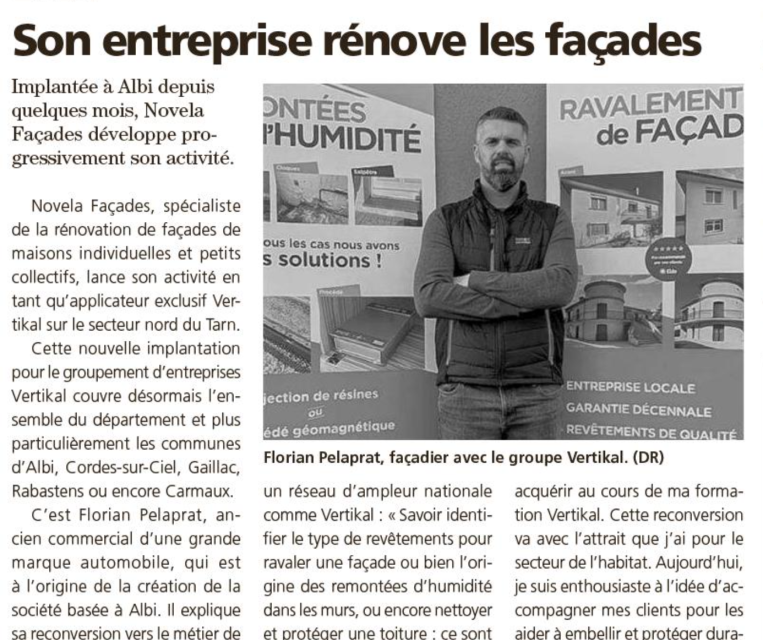 Novela Façades dans L’Echo du Tarn